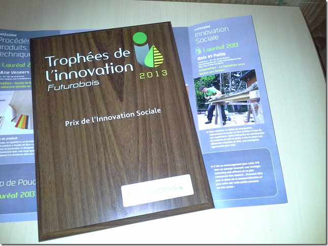 Trophée de l'inovation social Bois et Paille