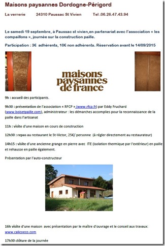 Maison Paysanne de France Bois et Paille